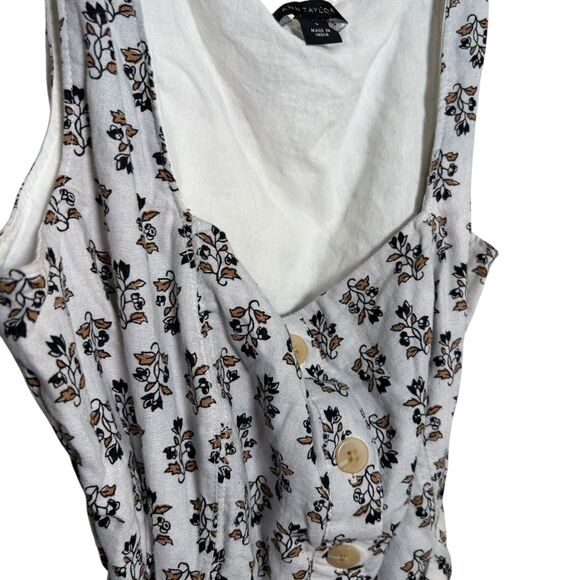 Ann Taylor Tank Top Women's 8 Floral Button Up Tie Sleeveless Lined Shirt - Picture 5 of 12